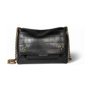 Stijlvol Leren Crossbody Tas met Kettingriem Jérôme Dreyfuss , Black ,...