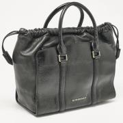 Pre-owned Leather handbags Burberry Vintage , Black , Dames