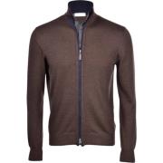 Bruine Merinowol Ritssluiting Cardigan Sweater Paolo Fiorillo Capri , ...