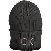 Zwarte geborduurde logo beanie voor dames Calvin Klein , Black , Dames