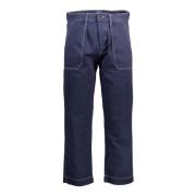 Blauwe Slim Broek met Logo Gant , Blue , Heren