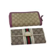 Pre-owned Canvas wallets Gucci Vintage , Beige , Dames