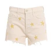 Witte katoenen shorts gemaakt in de VS Mother , White , Dames