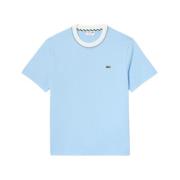 Franse Stijl Katoenen T-shirt Lacoste , Blue , Heren