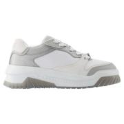 Leather sneakers Versace , Gray , Dames