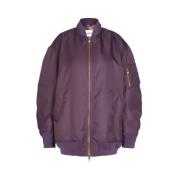 Oversized Fit Bomberjack Tweewegrits Bazar Deluxe , Purple , Dames