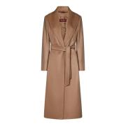 Kasjmier Kameel Jas Sjaalkraag Max Mara Studio , Brown , Dames