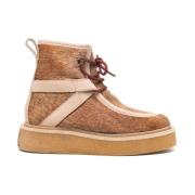 Bruine Enkellaarsjes met Veters Kenzo , Brown , Dames