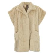 Imitatiebont V-halsjas Twinset , Beige , Dames