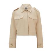 Stijlvolle Jafeli Open Jas Boss , Beige , Dames