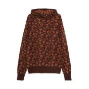 Dierenpatroon Gebreide Hoodie Salvatore Santoro , Brown , Heren