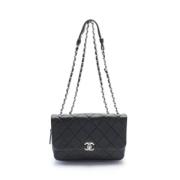 Pre-owned Leather chanel-bags Chanel Vintage , Black , Dames