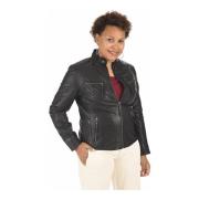 Zwart Leren Comfort Blouson Eco-vriendelijk La Canadienne , Black , Da...