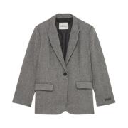 Elegante wollen blend blazer Ottod'Ame , Gray , Dames