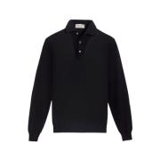 Merino wol lange mouw polo Filippo De Laurentiis , Black , Heren