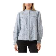 Blauwe Blouse met Lange Mouwen Y.a.s , Blue , Dames