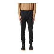 Zwarte Regular Fit Polyester Wol Broek Iceberg , Black , Heren