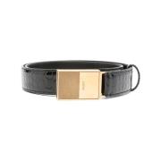 Zwart Krokodil-Effect Leren Riem Khaite , Black , Dames