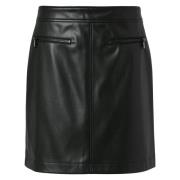 Korte rok met metalen ritsdetails Comma , Black , Dames