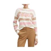 Gestreepte Veertrui Twinset , Multicolor , Dames