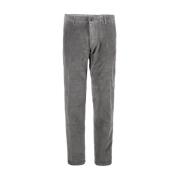 Ribfluwelen Broek Antraciet Italië Stijl Incotex , Gray , Heren