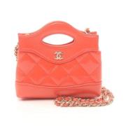 Pre-owned Fabric chanel-bags Chanel Vintage , Orange , Dames