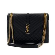 Pre-owned Leather shoulder-bags Yves Saint Laurent Vintage , Black , D...