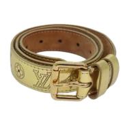 Pre-owned Leather belts Louis Vuitton Vintage , Yellow , Dames