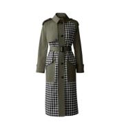 Enkellange geruite trenchcoat Mackage , Green , Dames