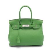 Pre-owned Leather handbags Hermès Vintage , Green , Dames