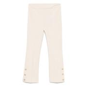 Slimme broek met ovale knopen Twinset , White , Dames