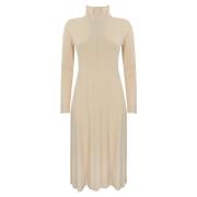 Hoge hals wolmix jurk D.Exterior , Beige , Dames