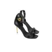 Pre-owned Leather sandals Balmain Pre-owned , Black , Dames