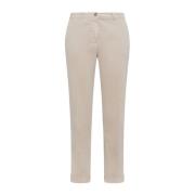 Velvet Chino Broek voor Moderne Vrouwen Seventy , Beige , Dames