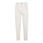 Katoenen Stretch Lange Broek Over Fit Berwich , White , Heren