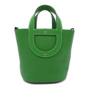 Pre-owned Leather handbags Hermès Vintage , Green , Dames