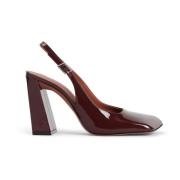 Rode Leren Pumps Elegante Hakken Amina Muaddi , Red , Dames