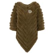 Imitatiebont Bloemen Broche Poncho Blugirl , Beige , Dames