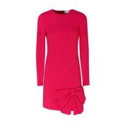 Fuchsia Strik Detail Stretch Jurk RED Valentino , Pink , Dames