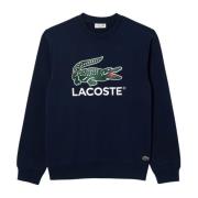 Heren Corduroy Sweatshirt met Front Logo Print Lacoste , Blue , Heren