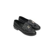 Pre-owned Leather flats Chanel Vintage , Black , Dames