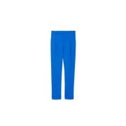 Wijde wollen broek met voorplooien Saint Laurent , Blue , Dames