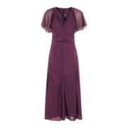 Flowy Maxi Jurk van Chiffon Rotate Birger Christensen , Purple , Dames