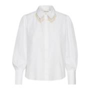 Pofmouw Overhemdblouse Bright White Karen by Simonsen , White , Dames