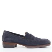 Pre-owned Leather flats Hermès Vintage , Blue , Heren