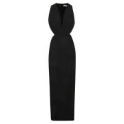 Zwarte Polyester Jurk Collectie The New Arrivals Ilkyaz Ozel , Black ,...