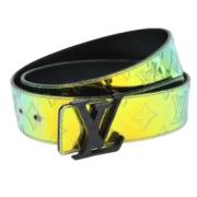 Pre-owned Leather belts Louis Vuitton Vintage , Green , Dames