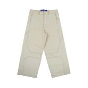 Gestructureerde Wijde Beige Broek A-Cold-Wall , Beige , Heren