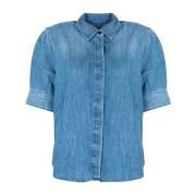 Denim Overhemd Klassieke Stijl Vintage Pinko , Blue , Dames