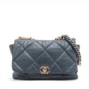 Pre-owned Leather chanel-bags Chanel Vintage , Blue , Dames